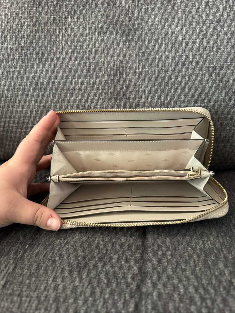 kate spade Rose Gold Glitter Tote with Matching Zip Wallet
